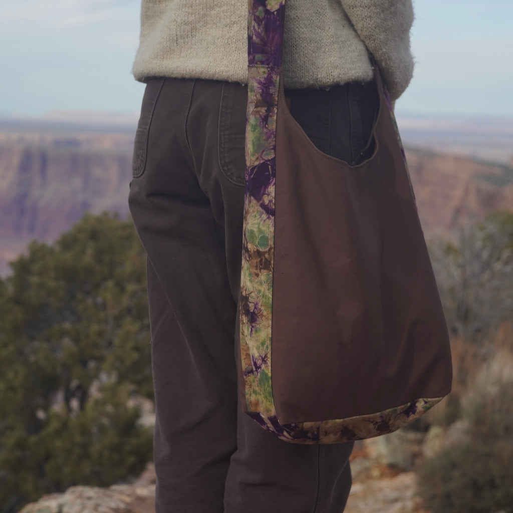 Hand dyed shoulder bag
