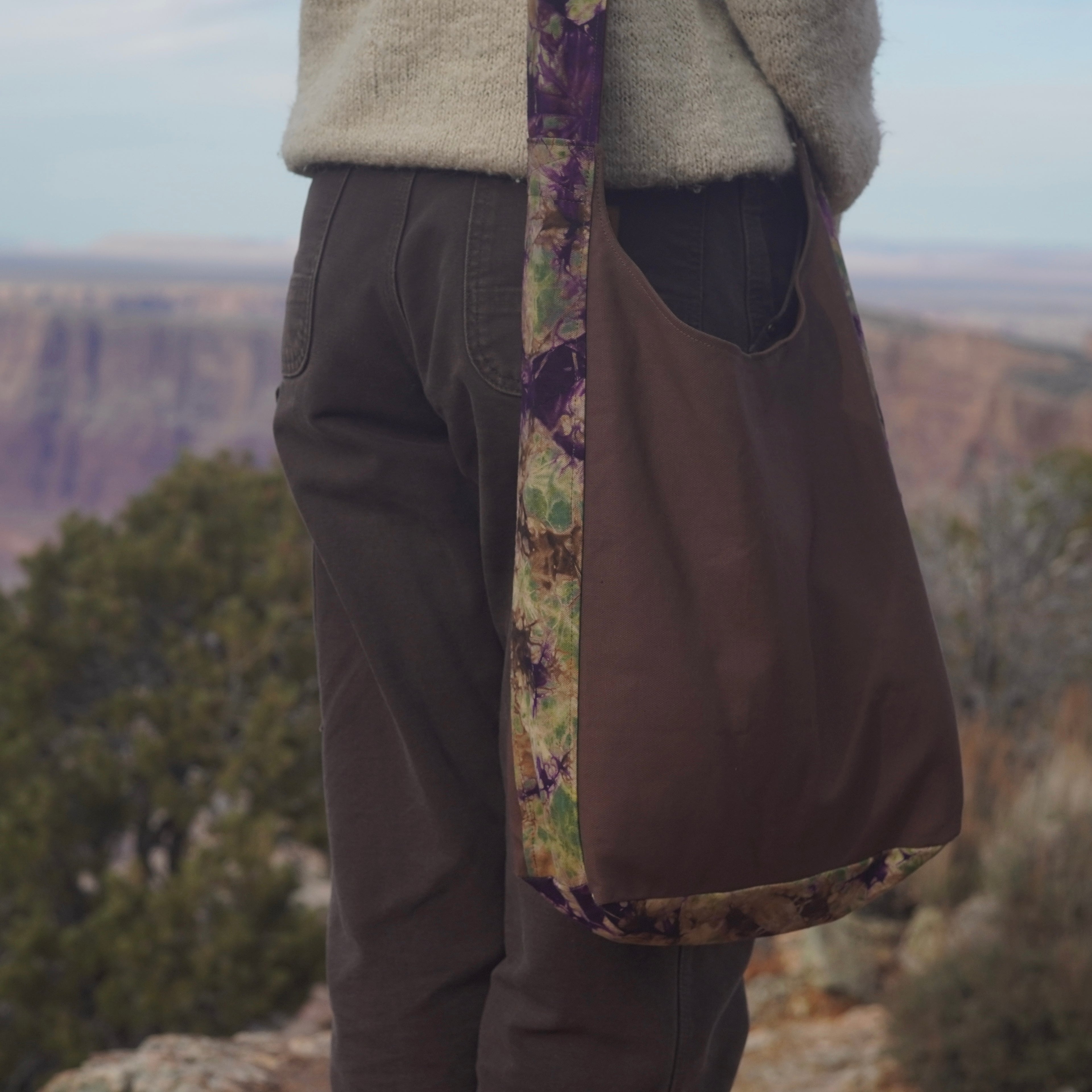 Hand dyed shoulder bag