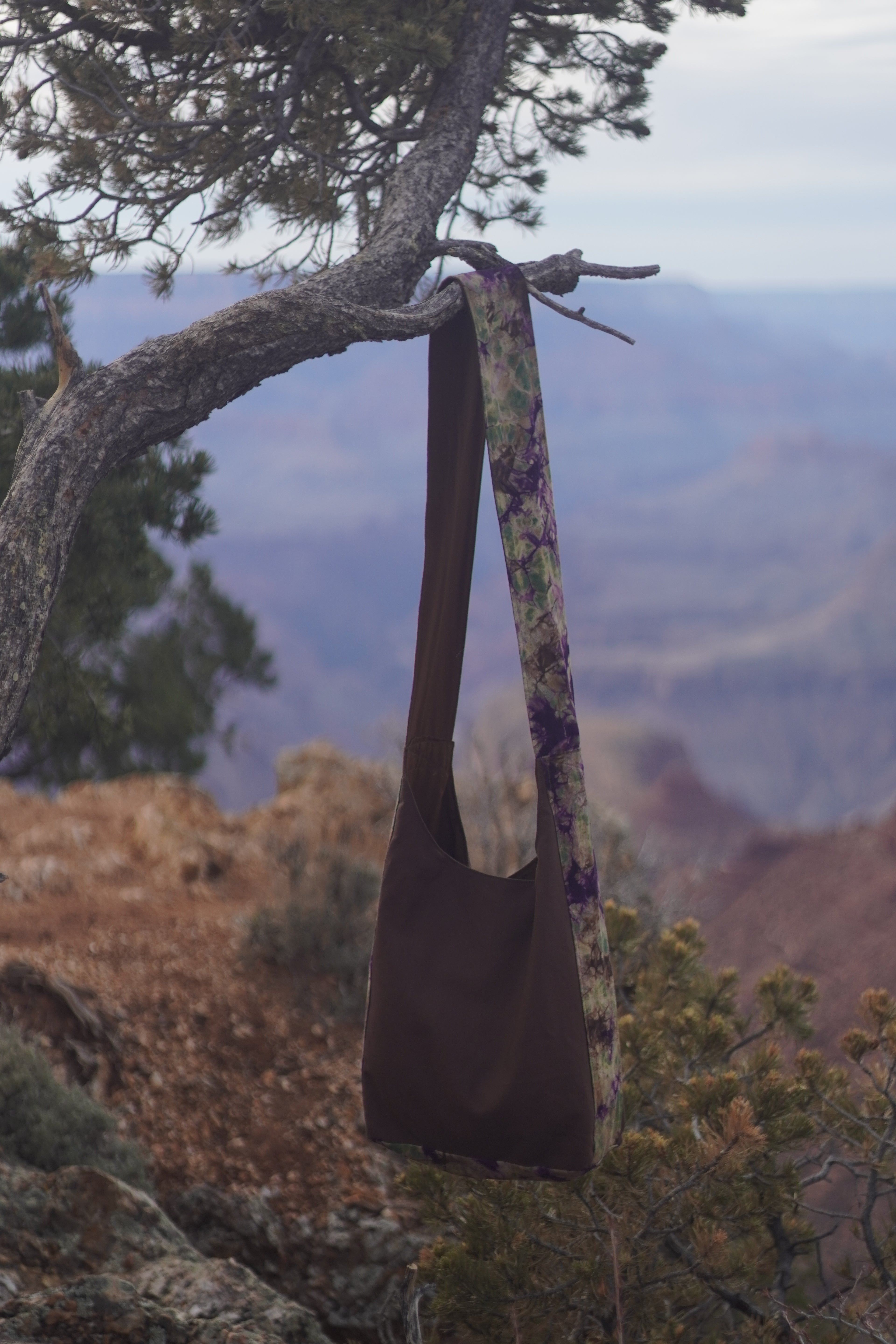 Hand dyed shoulder bag